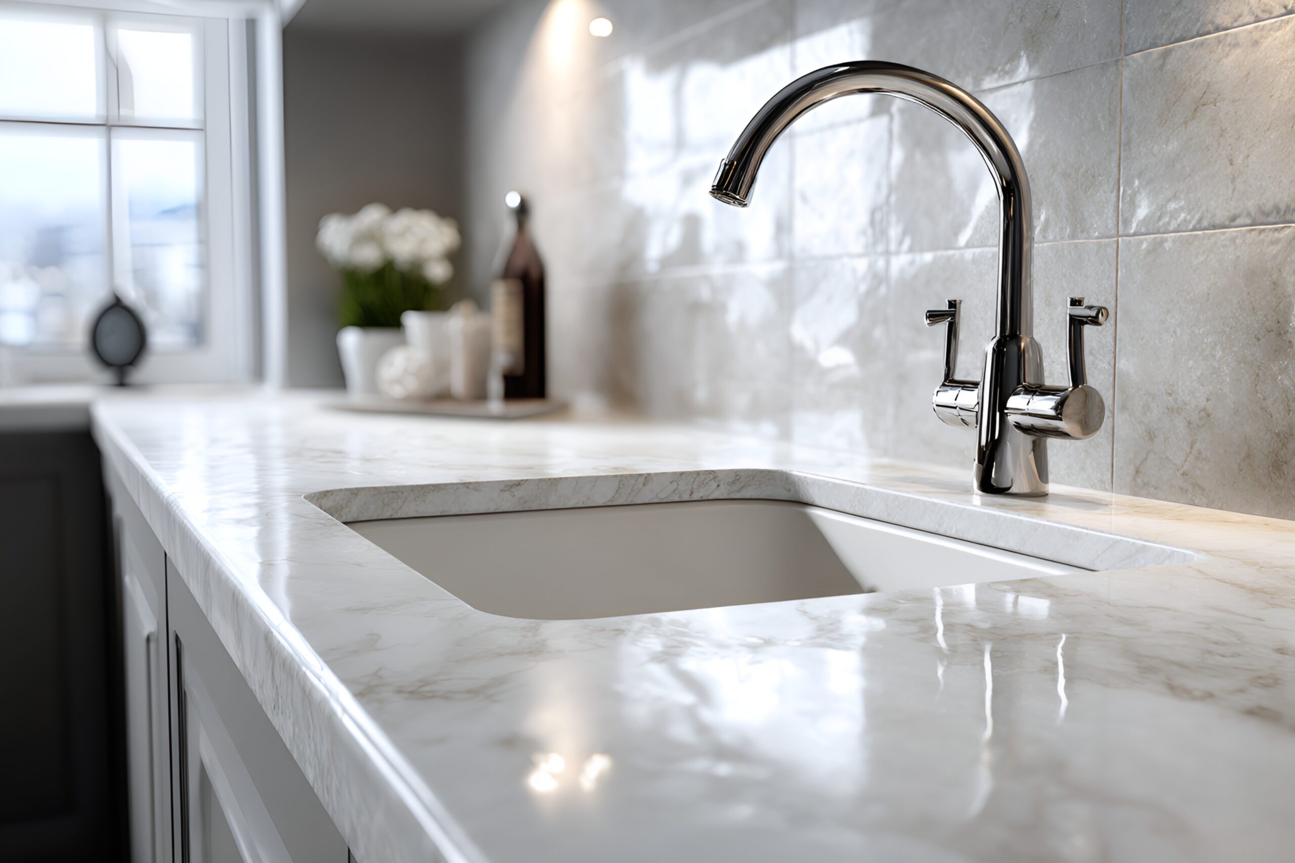 Lovepik Com 602783989 Stainless Steel Faucets And Sinks On Marble Countertops Scaled