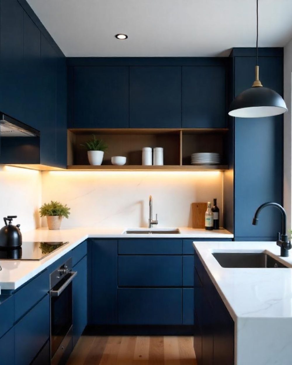 lovepik com 480415574 sleek navy blue and white modern kitchen designs